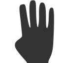 fingers, Four DarkSlateGray icon