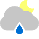 raindrop, Cloud, Moon Silver icon