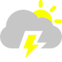lightning, sun, Cloud Silver icon