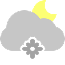 Cloud, Moon, snowflake Silver icon