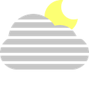 Cloud, Moon, Fog Silver icon