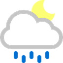 Rain, Moon, Cloud Black icon