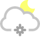 Moon, snowflake, Cloud Black icon