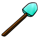 diamond, shovel Black icon