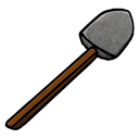 Stone, shovel Black icon