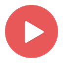play, stream, modern, video, videos, red Icon