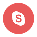 Circular, red, voice, S, Skype, modern, Chat IndianRed icon