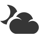 grey, Cloud, Moon, weather, night DarkSlateGray icon