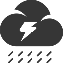 weather, Storm, Flash, Cloud, Rain, thunderstorm, grey DarkSlateGray icon