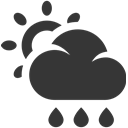 weather, forecast, Rain, sun, Cloud, grey DarkSlateGray icon