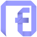 Follow, F, Channel, social media, Origami, fan, Facebook, paper, Social, Page, fan page LightSkyBlue icon