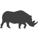 Black rhino, endangered, rhino, rhinoceros Icon