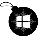 christmas, window, Ball Black icon