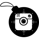 Instagram, christmas, Ball Black icon