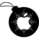 Apple, christmas, Ball Black icon