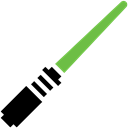 Jedi, sword, light saber, green Black icon