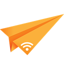 Rss, paper plane, social media, Orange, Origami Black icon