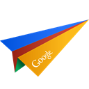 social media, google, Origami, paper plane Black icon
