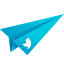 Origami, paper plane, twitter, Blue, social media Black icon