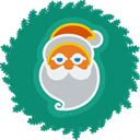 xmas, christmas, wreath, santa Teal icon