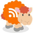 Sheep, social network, Rss DarkOrange icon