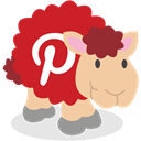 social network, pinterest, Sheep Firebrick icon