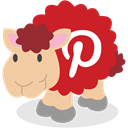 social network, Sheep, pinterest Firebrick icon
