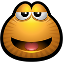 satisfied, Emoticon, smiley, Brown, solved, monsters, monster Black icon