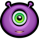 Alien, Avatar, Cyclops, smile, Emoticon, monsters, monster MediumOrchid icon