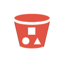 Amazon, Delivery, Bucket, s3, Content, objects, with, storage Black icon