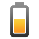 Battery, half, discharging Black icon