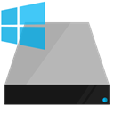 Blue, drive, windows, Shading, hardware Silver icon