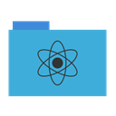 school, Atom, science, Blue, Folder MediumTurquoise icon
