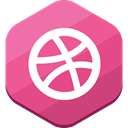 social network, dribbble, portfolio PaleVioletRed icon