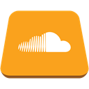 sound cloud, weather, speaker, volume, music, player, Rain, Clouds Orange icon