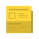 feed, Fine, document, paper, fold, invoice, blog, magazine, Newspaper, Bills, word, Page, Journal, News, Form, Article, headline, words, journalism Goldenrod icon
