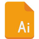 File, illustrator Orange icon