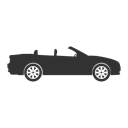 Car, convertible, vehicle, Automobile, auto Black icon