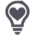 help, Heart, light, ngo, love, bulb, Idea DarkSlateGray icon