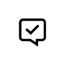 ok, speech bubble, Bubble, Approved, speech, Communication, talk, positive, voice, Check, approval, tick, Accept, yes, Chat, speak, sent, Message, Comment Black icon