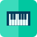 music, piano, Keyboard LightSeaGreen icon