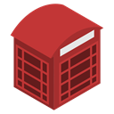 red, london, phone, relephone, Box Firebrick icon