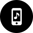 music, screen, Calling, phone, ipod, Mobile, mobile phone Black icon
