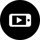 play, mobile phone, Calling, Mobile, Netflix, screen, phone, Movies, watching, youtube, Tv Black icon