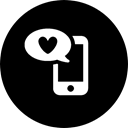 texting, mobile phone, valentine's day, screen, phone, Calling, Social, love, Mobile Black icon