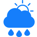 sun, Raindrops, Cloud DodgerBlue icon