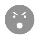 mouth, eyebrows, Face, open, Angry LightSlateGray icon
