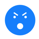 open, Face, Angry, mouth, eyebrows DodgerBlue icon