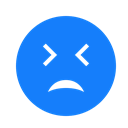 Closed, Eyes, unamused, tightly, Face DodgerBlue icon