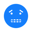 worried, Face, Teeth DodgerBlue icon